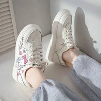 Hello Kitty Shoes Small White Shoes Korean College Style Harajuku Casual Flat Shoes Y2k Comfortable - Lusy Store LLC