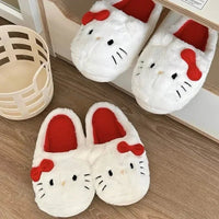 Hello Kitty Slipper Plush Cartoon Warm Indoor Flat Casual Non-Slip Girls Home Shoes Kawaii Gift - Lusy Store LLC