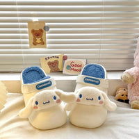 Hello Kitty Slippers Cute Cotton Women Y2k Waterproof Home Plush Shoes Anime Sweet Girls Warm Shoes - Lusy Store LLC