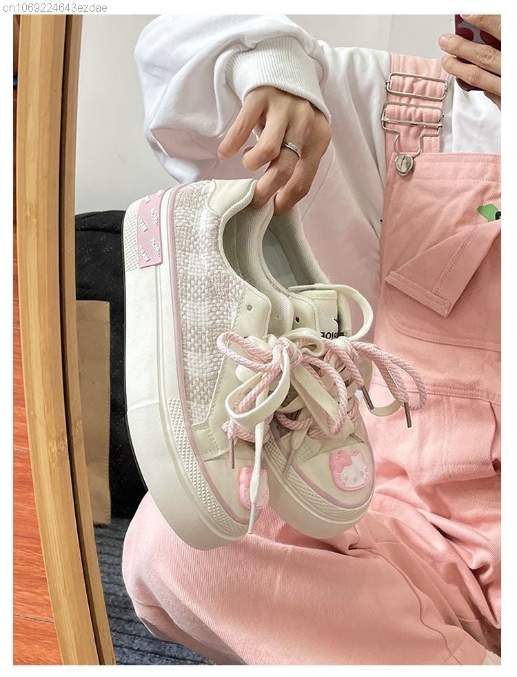 Hello Kitty Sneaker Girl Casual Trendy Shoes Women Kawaii Canvas Flat