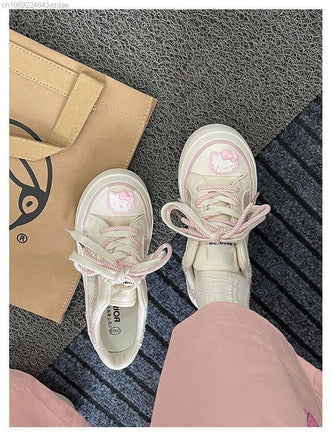 Hello Kitty Sneaker Girl Casual Trendy Shoes Women Kawaii Canvas Flat Shoes S72 - Lusy Store