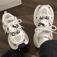Hello Kitty Sneakers Luxury Fashion Y2k Korean Thick Sole Breathable Casual Student Sport Shoes - Lusy Store LLC