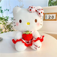 Hello Kitty Strawberry Plushies Stuff Doll Children Girl Throw Pillow Giant Stuffed Cuddly Gifts - Lusy Store LLC