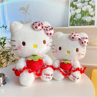 Hello Kitty Strawberry Plushies Stuff Doll Children Girl Throw Pillow Giant Stuffed Cuddly Gifts - Lusy Store LLC