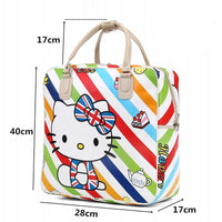 Hello Kitty Travel Bag Girls Lovely PU Leather Shoulder Messenger Tote Large Capacity Luggage - Lusy Store
