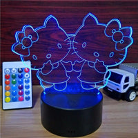 Hello Kitty USB Touch Colorful Table Lamp 7 Colors Change LED NightLight 3 colors with plug