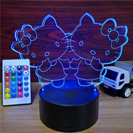 Hello Kitty USB Touch Colorful Table Lamp 7 Colors Change LED NightLight 3 colors with plug