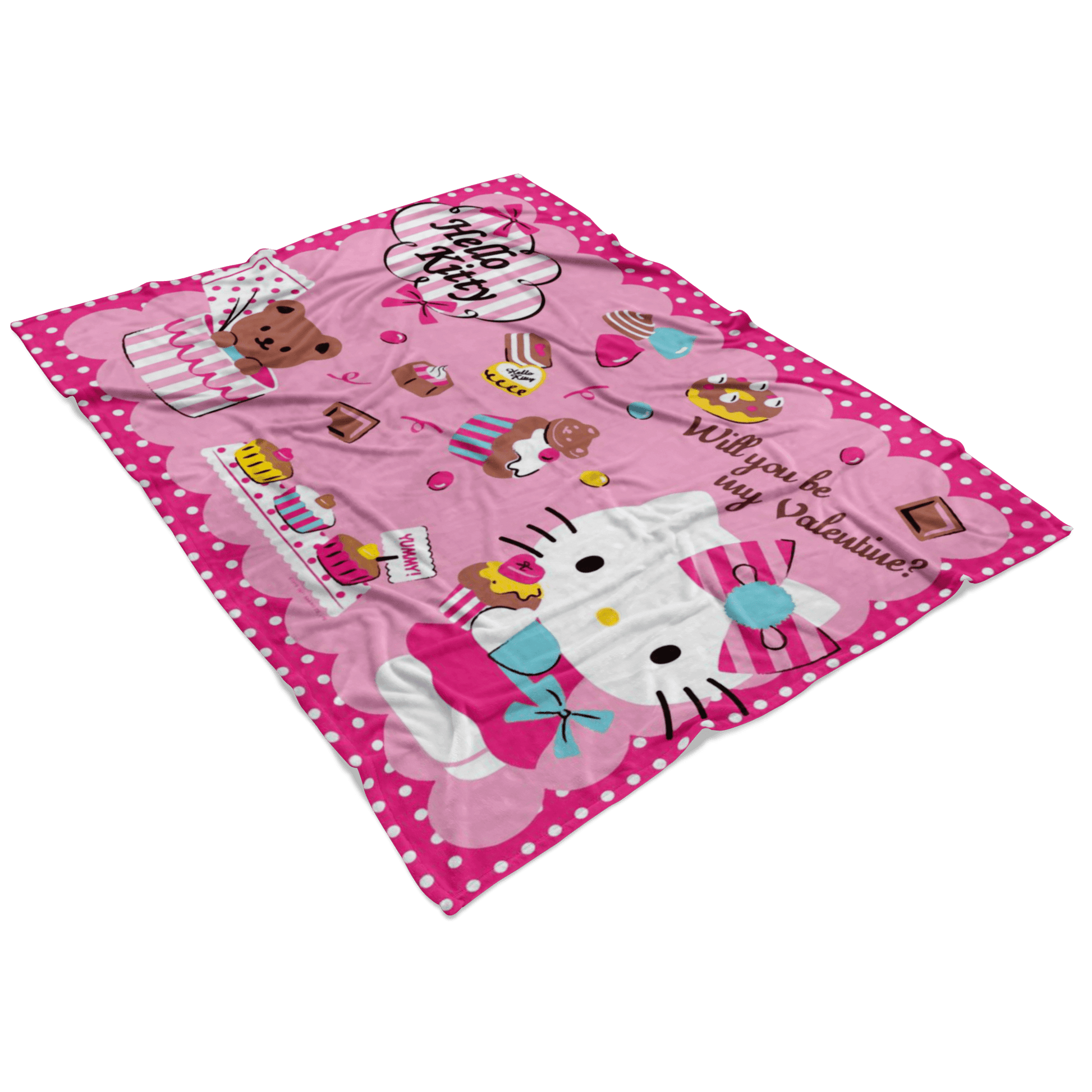 Hello Kitty Valentine Fleece Blanket Lightweight Supremely Soft - Lusy Store