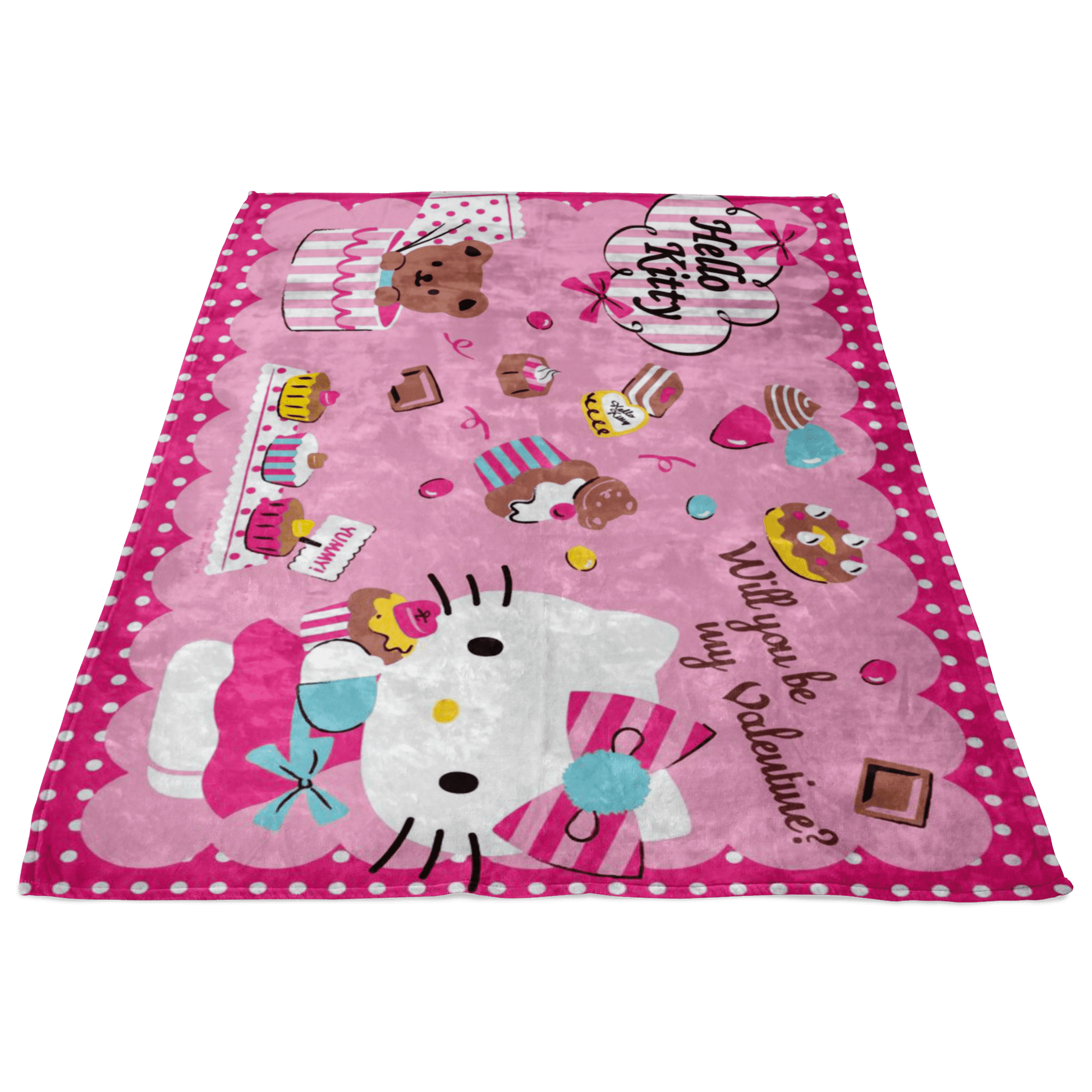Hello Kitty Valentine Fleece Blanket Lightweight Supremely Soft - Lusy Store