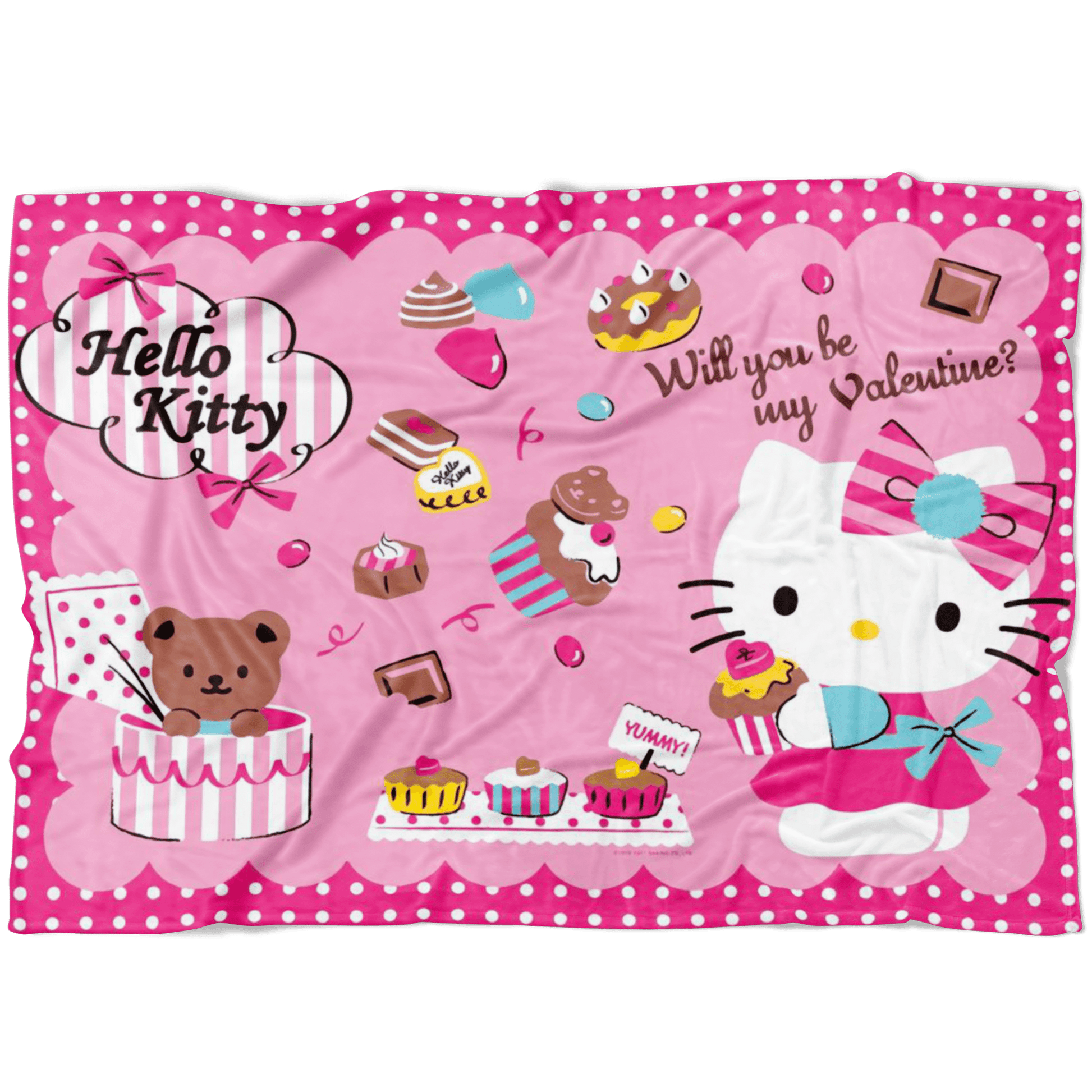 Hello Kitty Valentine Fleece Blanket Lightweight Supremely Soft - Lusy Store