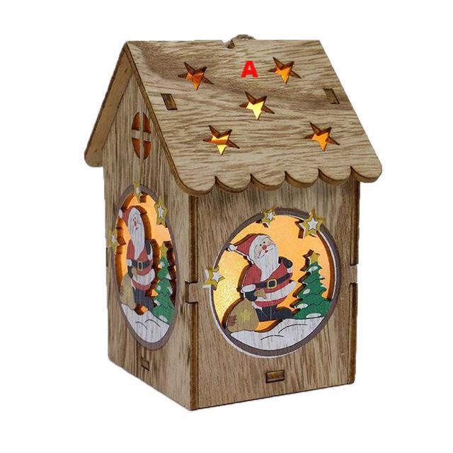 Home LED Light Wooden Dolls House christmas decorations - Lusy Store
