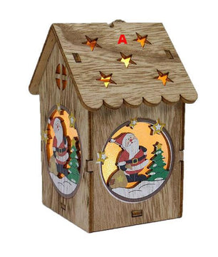 Home LED Light Wooden Dolls House christmas decorations - Lusy Store