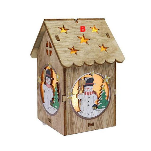 Home LED Light Wooden Dolls House christmas decorations - Lusy Store