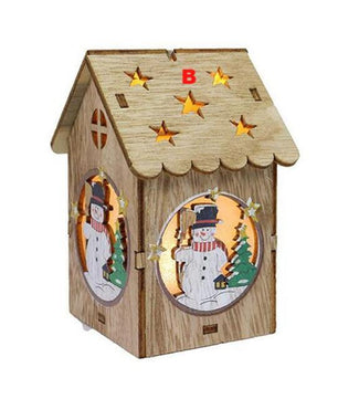 Home LED Light Wooden Dolls House christmas decorations - Lusy Store