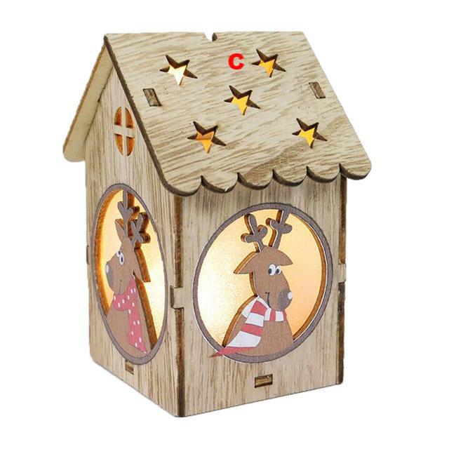 Home LED Light Wooden Dolls House christmas decorations - Lusy Store