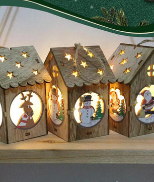 Home LED Light Wooden Dolls House christmas decorations - Lusy Store