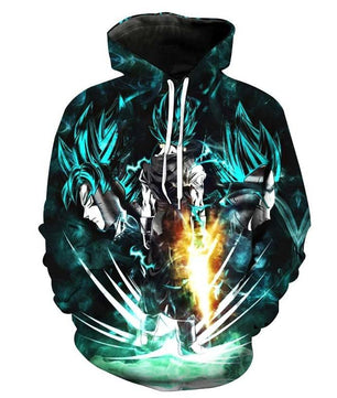 Hoodies Dragon Ball Z Pocket Hooded Sweatshirts Goku 3D Long Sleeve - Lusy Store