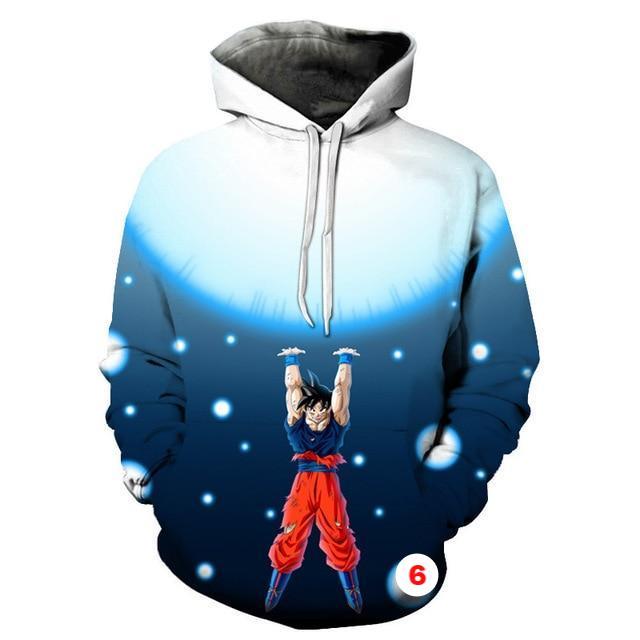 Hoodies Dragon Ball Z Pocket Hooded Sweatshirts Goku 3D Long Sleeve - Lusy Store