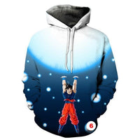 Hoodies Dragon Ball Z Pocket Hooded Sweatshirts Goku 3D Long Sleeve - Lusy Store