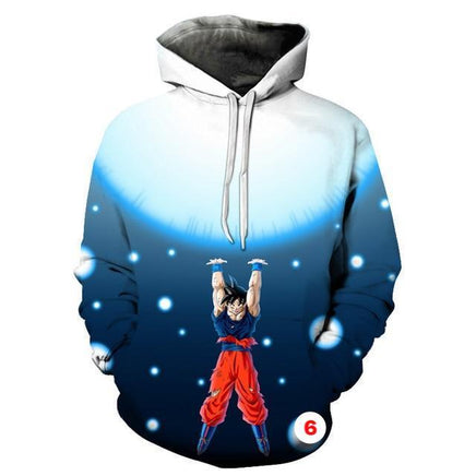 Hoodies Dragon Ball Z Pocket Hooded Sweatshirts Goku 3D Long Sleeve - Lusy Store