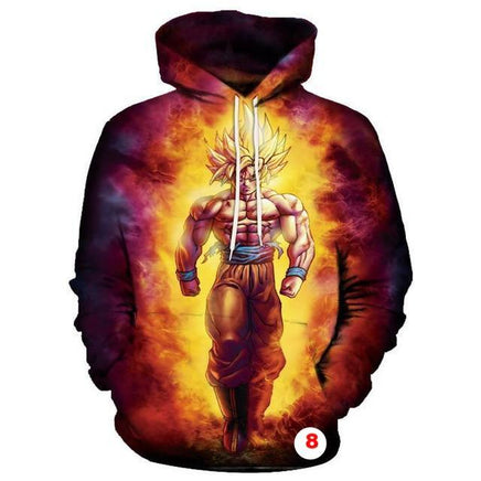 Hoodies Dragon Ball Z Pocket Hooded Sweatshirts Goku 3D Long Sleeve - Lusy Store