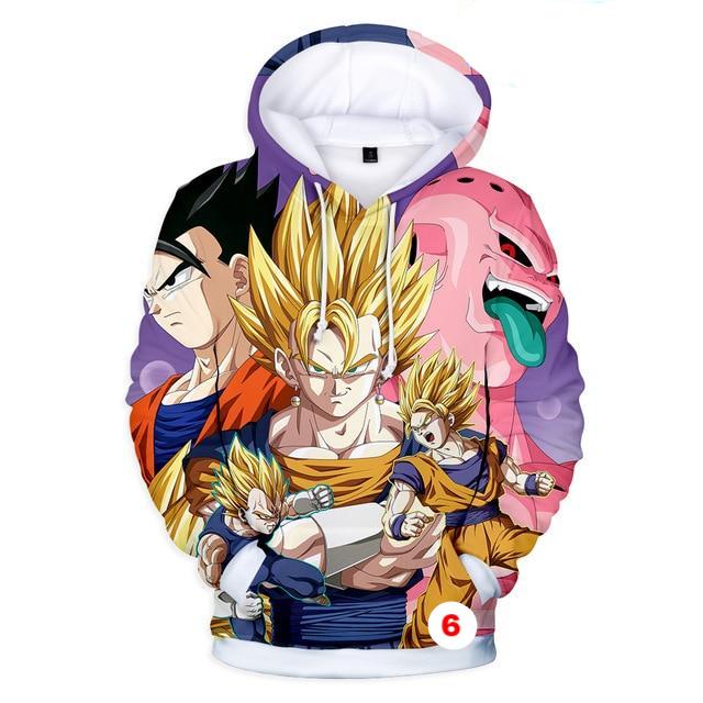 Hoodies Dragon Ball Z Pocket Hooded Sweatshirts Kid Goku 3D Hoodies Long Sleeve Outerwear - Lusy Store