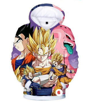 Hoodies Dragon Ball Z Pocket Hooded Sweatshirts Kid Goku 3D Hoodies Long Sleeve Outerwear - Lusy Store