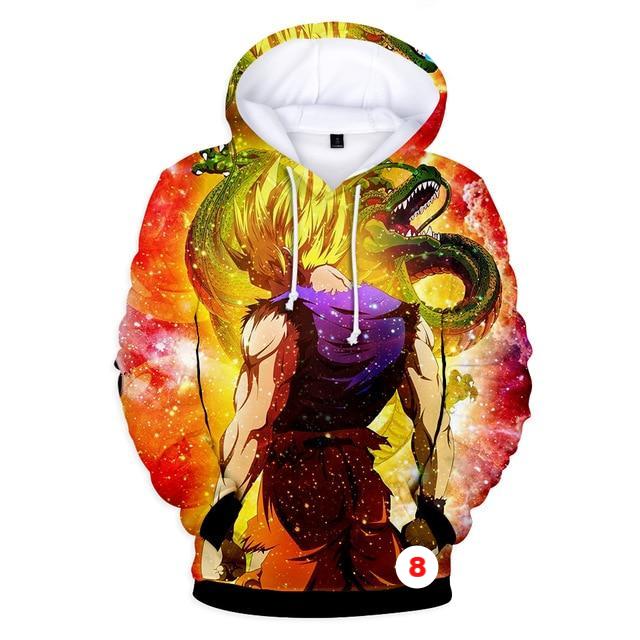 Hoodies Dragon Ball Z Pocket Hooded Sweatshirts Kid Goku 3D Hoodies Long Sleeve Outerwear - Lusy Store