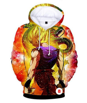 Hoodies Dragon Ball Z Pocket Hooded Sweatshirts Kid Goku 3D Hoodies Long Sleeve Outerwear - Lusy Store