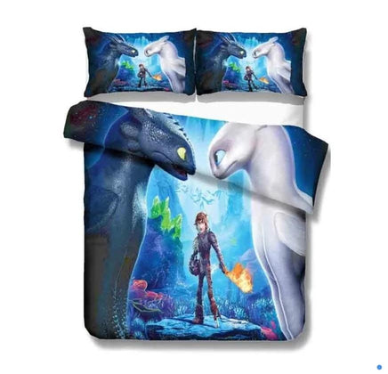 How to train your dragon 3D Bedding Sets Duvet Cover Kids Bedding Sets Toothless Night Fury - Lusy Store