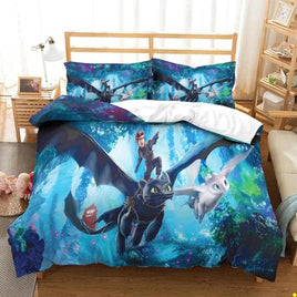 How to train your dragon 3D Bedding Sets Duvet Cover Kids Bedding Sets Toothless Night Fury - Lusy Store