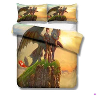 How to train your dragon 3D Bedding Sets Duvet Cover Kids Bedding Sets Toothless Night Fury - Lusy Store