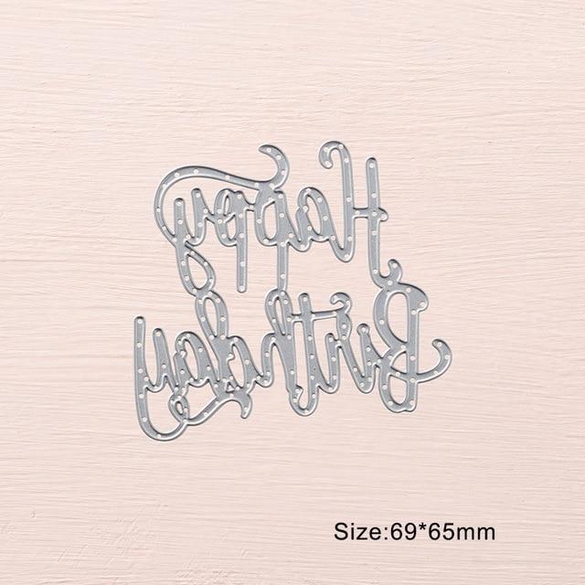 InLoveArts New Stamp Cutting Dies Happy Birthday DIY - Lusy Store