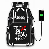 Jojo Backpack Bizarre Adventur USB Port Backpack Shoulder Book Bag Rucksack Cosplay B74 - Lusy Store