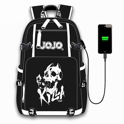 Jojo Backpack Bizarre Adventur USB Port Backpack Shoulder Book Bag Rucksack Cosplay B74 - Lusy Store