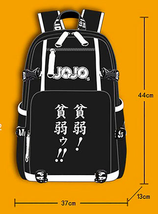 Jojo Backpack Bizarre Adventur USB Port Backpack Shoulder Book Bag Rucksack Cosplay B74 - Lusy Store