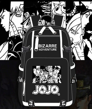 Jojo Backpack Bizarre Adventur USB Port Backpack Shoulder Book Bag Rucksack Cosplay B74 - Lusy Store