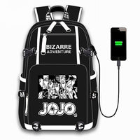 Jojo Backpack Bizarre Adventur USB Port Backpack Shoulder Book Bag Rucksack Cosplay B74 - Lusy Store