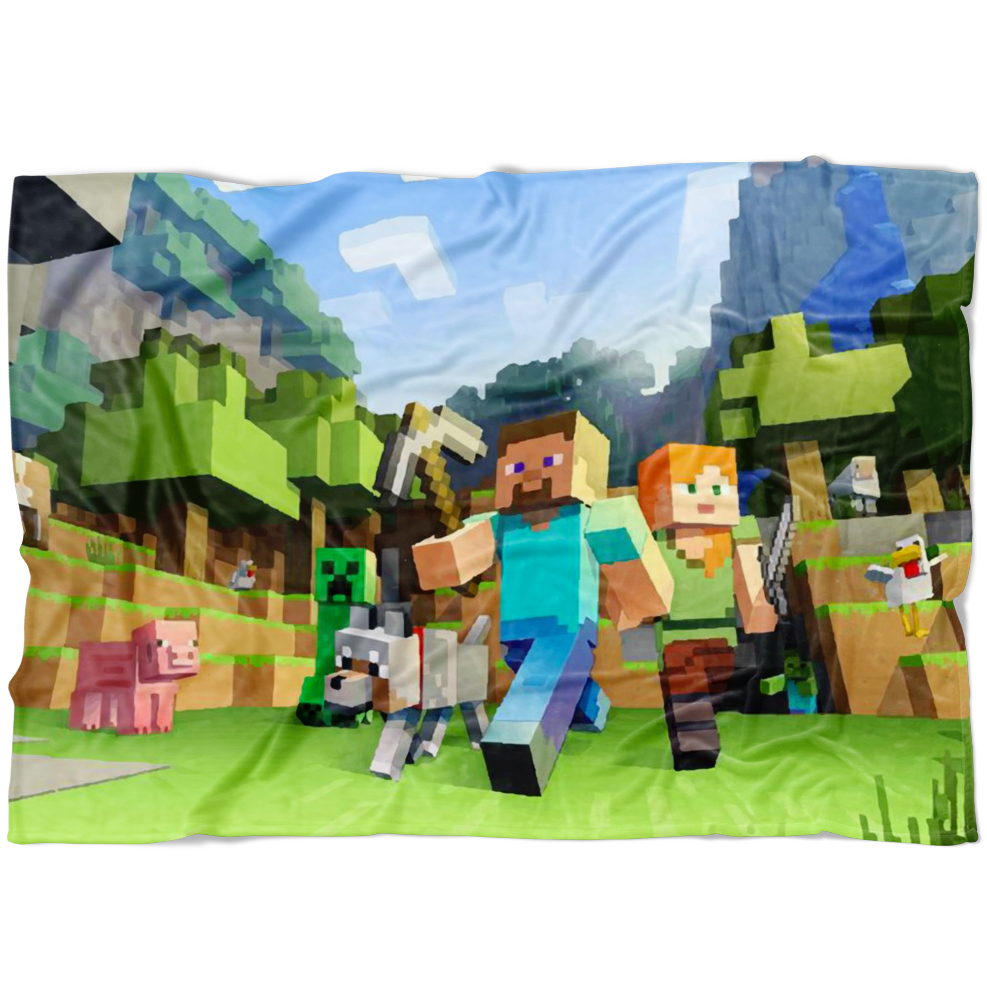 Minecraft Fleece Blanket  3D Fleece Lightweight Supremely Soft & Cozy Fleece Lightweight Casual - Lusy Store