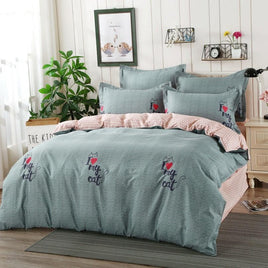 Kids Bedding Sets Cotton Home Textile Bedding Student Dormitory Sheets BD1577 Grey