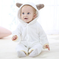 Kids Hooded Blanket Cotton Pajamas For Children Babies Costumes White