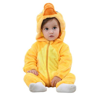 Kids Hooded Blanket Cotton Pajamas For Children Babies Costumes Yellow