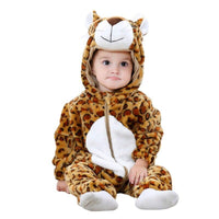 Kids Hooded Blanket Cotton Pajamas For Children Babies Costumes Brown