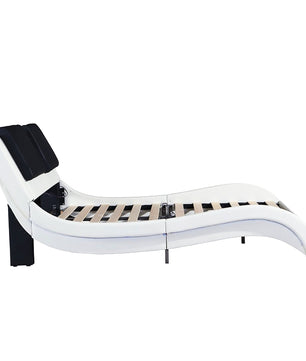 King Bed Faux Leather Upholstered Platform Bed Frame With LED Lighting Bluetooth Connection F394 - Lusy Store