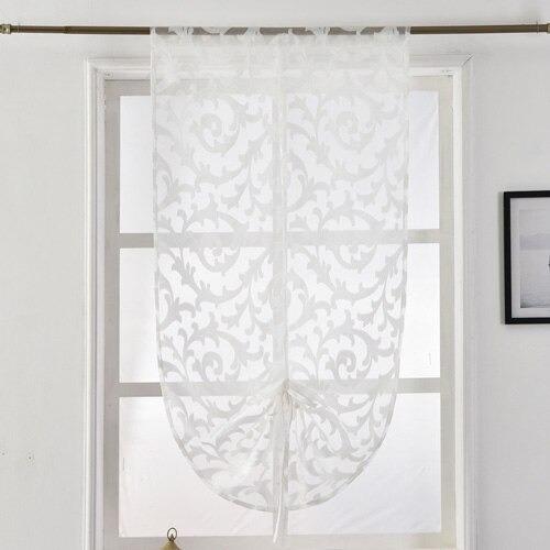 Kitchen Curtains For Window Tie Up Balloon Modern Curtains Home Textile Tulle White Black Curtains Jacquard - Lusy Store