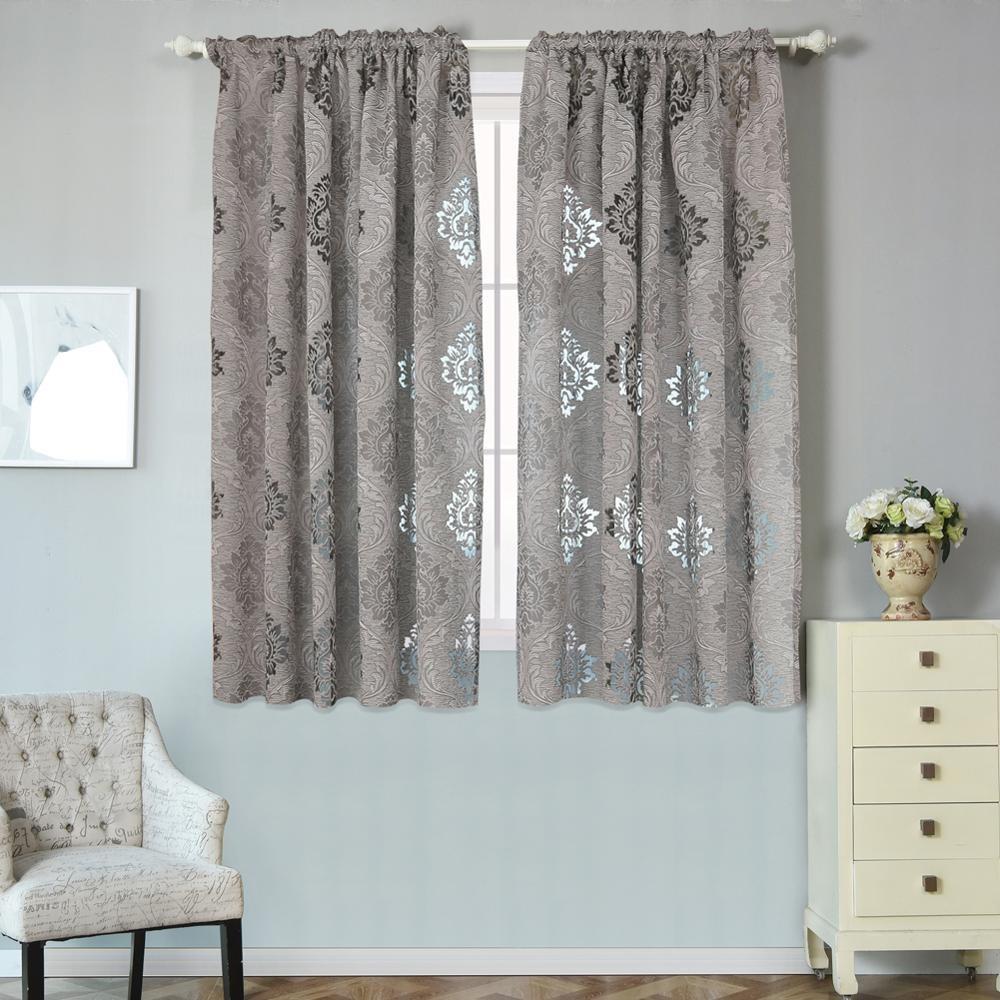 Kitchen Curtains Grey Short Window Curtains Fabrics For Christmas Rustic Decorative - Lusy Store