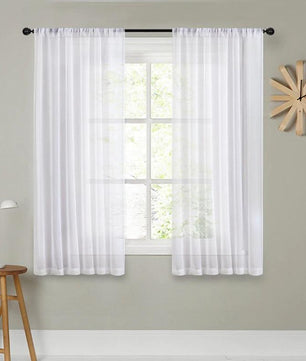 Kitchen Curtains White Short Window Curtains Background Decor Drapes - Lusy Store