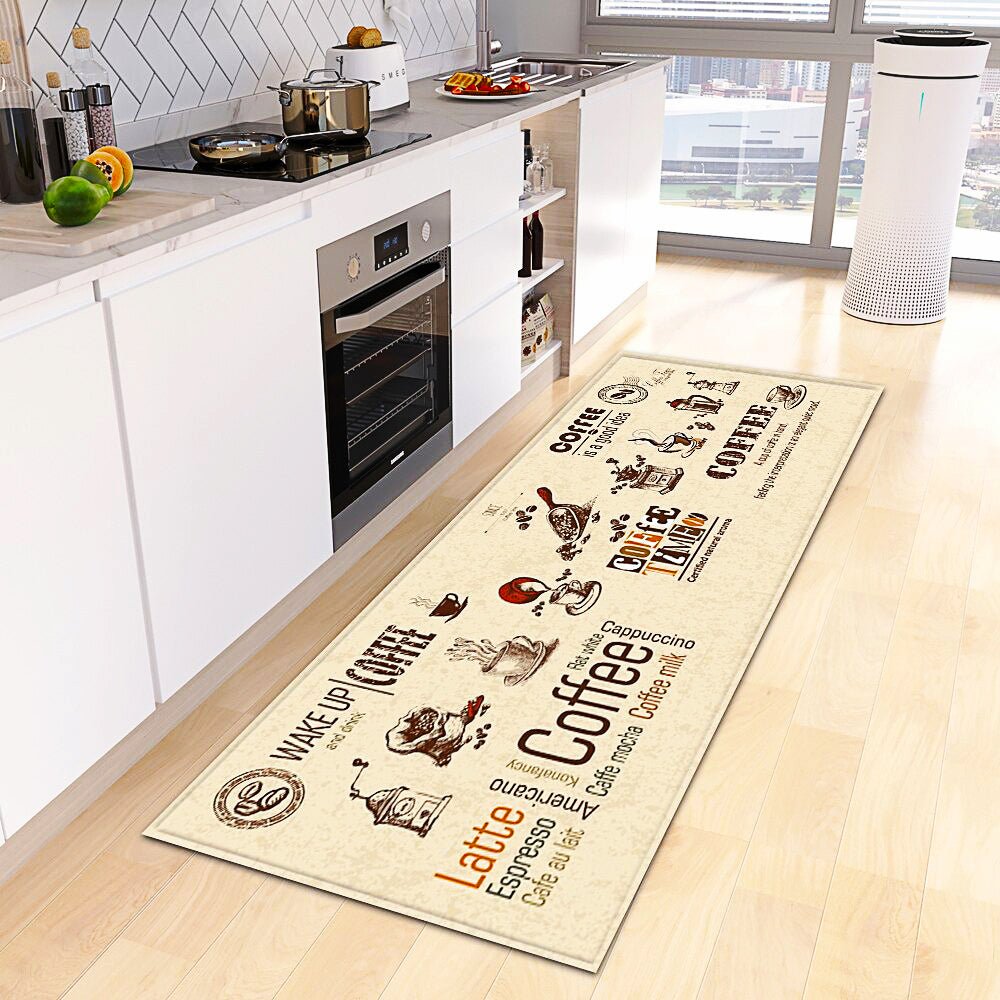 Kitchen Mat Coffee Kitchen Rug Doormat Anti Slip Home Living Room Bedroom Floor Decor KM379 - Lusy Store