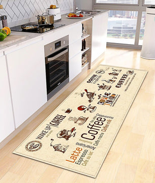 Kitchen Mat Coffee Kitchen Rug Doormat Anti Slip Home Living Room Bedroom Floor Decor KM379 - Lusy Store
