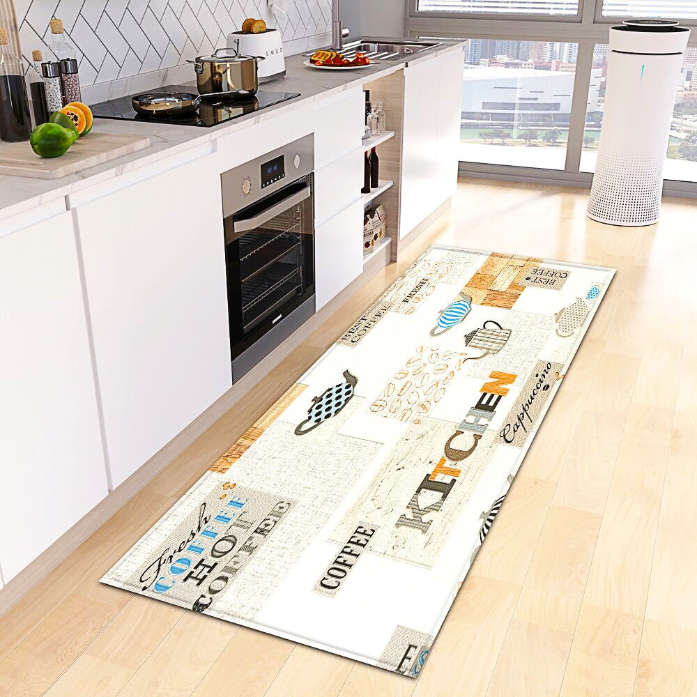 Kitchen Mat Coffee Kitchen Rug Doormat Anti Slip Home Living Room Bedroom Floor Decor KM379 - Lusy Store